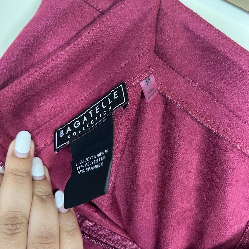 NWT Burgundy Bagatelle Collection Faux Suede Midi Skirt Sz M - Picture 7 of 7